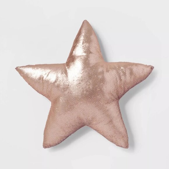 Pillowfort Other - Pink Star Throw Pillow, Reversible Sequins - Pillowfort